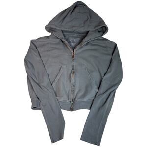 FRANK & EILEEN WOMEN'S TEE LAB WORN EDGE DISTRESSED ZIP HOODIE SIZE LARGE